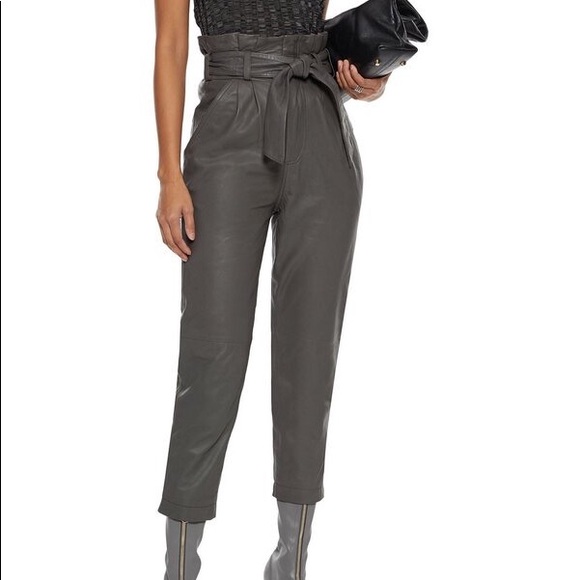 WALTER BAKER Maggie belted lambskin leather pants BRAND NEW Size 8 - Picture 9 of 9